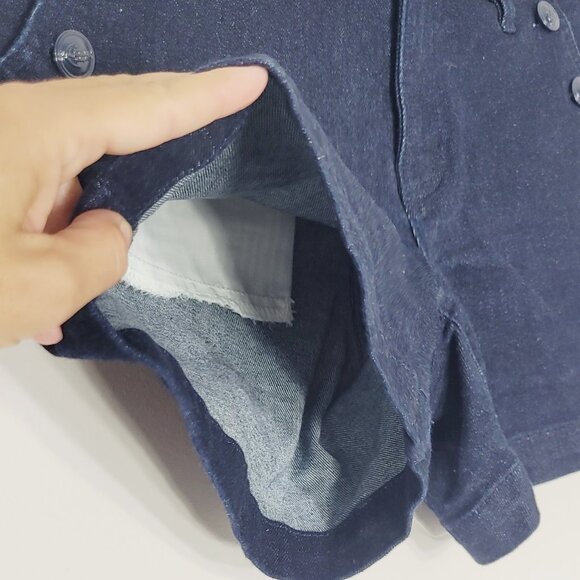 Tommy Women's Blue Cotton Blend Pockets Denim Flat Front Chino Short Size 0 - Picture 3 of 12